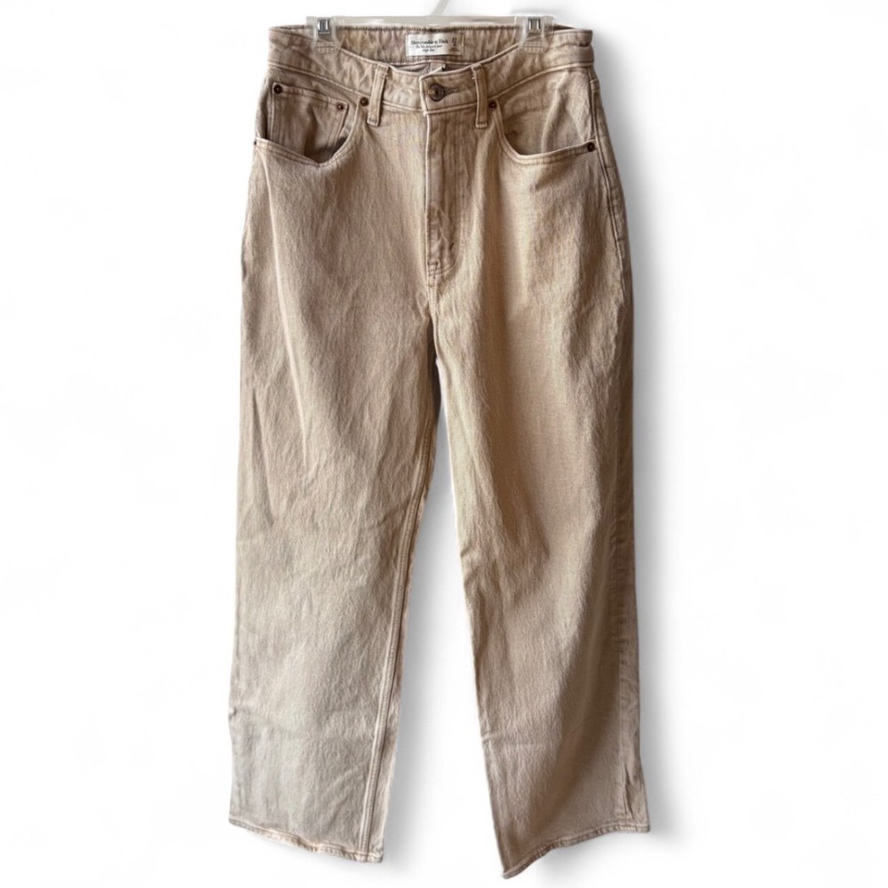 Abercrombie & Fitch The 90s Relaxed Jean Women‎ 4 Tan High Rise Curve Love